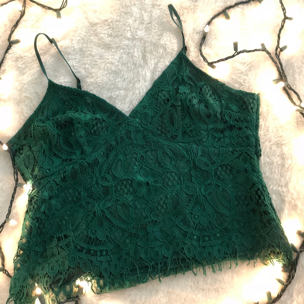 Green lace top
